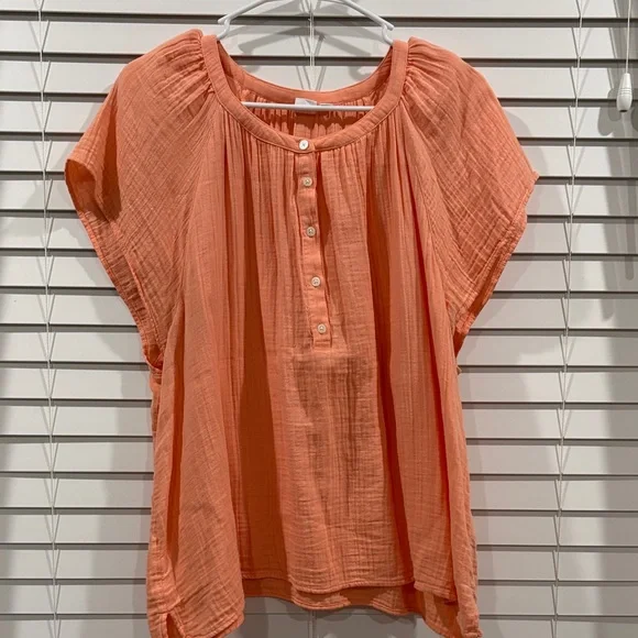 🌸3/$15🌸 Gap Orange Button-Down Top - Picture 1 of 4